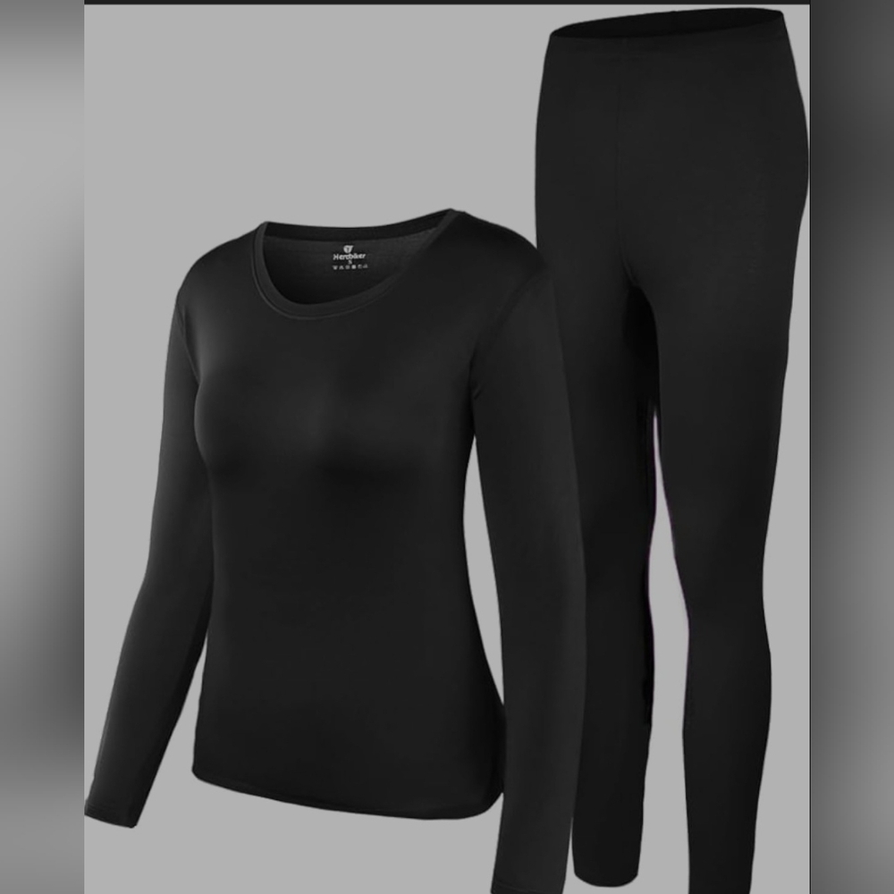 HEROBIKER Thermal Underwear Women Ultra-Soft Set Base Layer Top & Bottom M